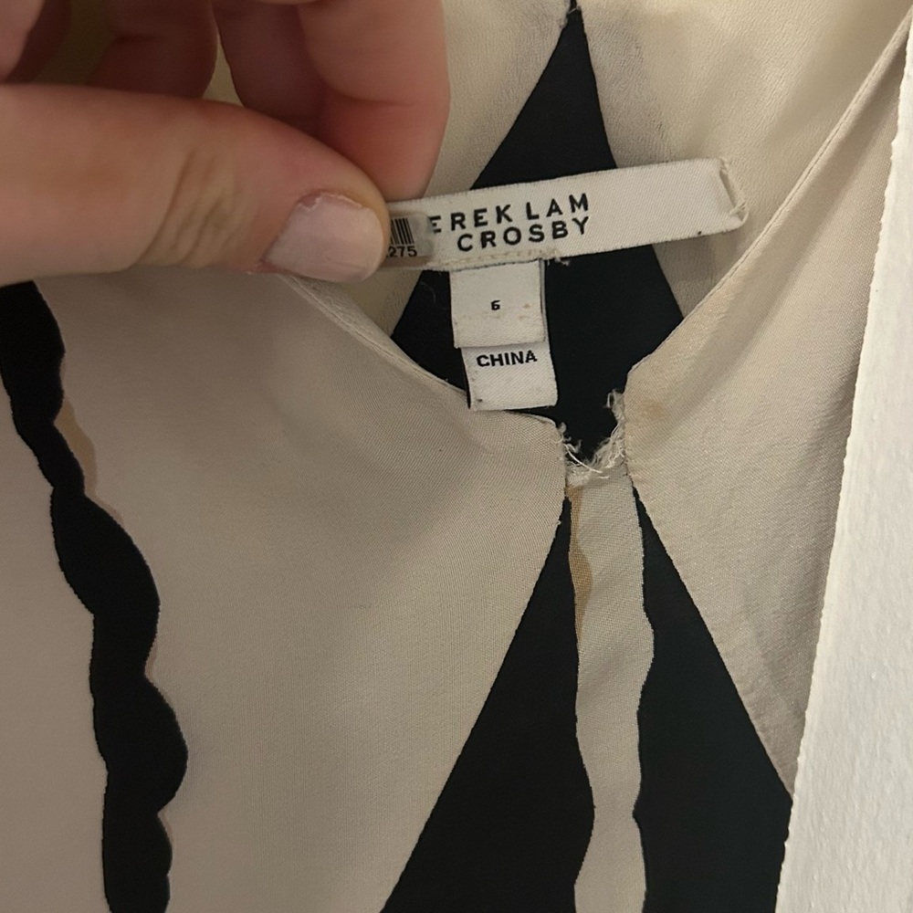 Derek Lam Black and Cream High Low Dress